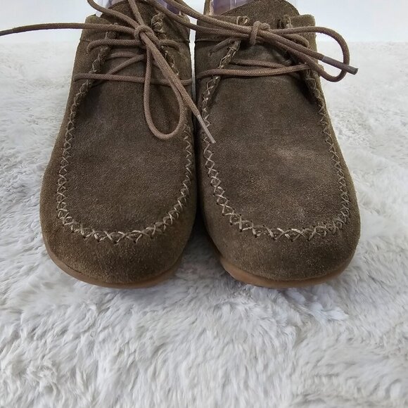 BOC Olive Green Suede Creepers Retro Hippie Boho 9.5 - Picture 3 of 11